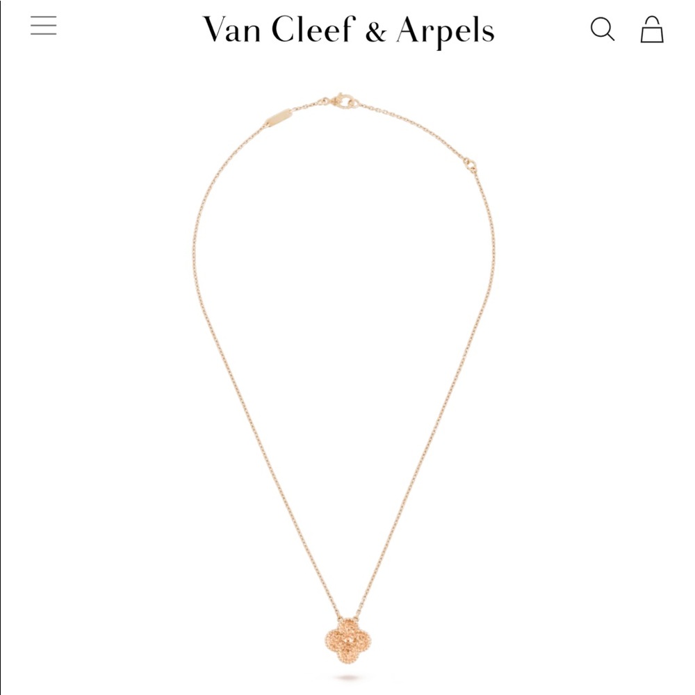 (SOLD) Van Cleef & Arpels Vintage Alhambra Pendant Rose Gold Necklace - Picture 3 of 14